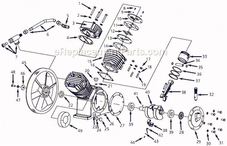 Page B Diagram and Parts List for DP563500 2004 Campbell Hausfeld Compressor
